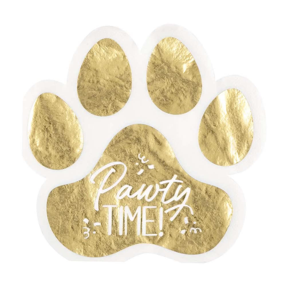 Pawty Time Birthday Beverage Napkins 16 Ct