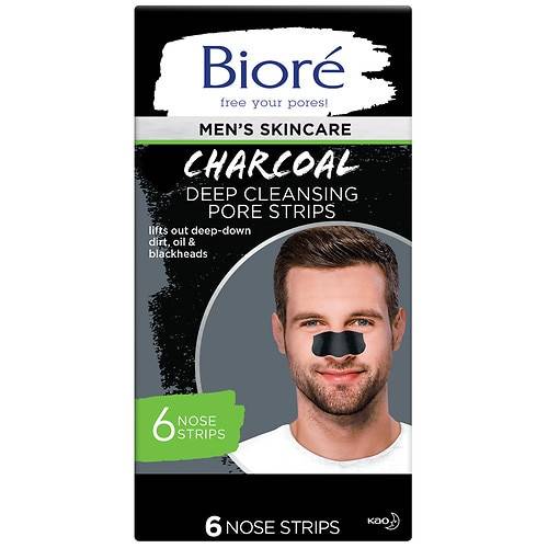 Biore Men's Charcoal Deep Cleansing Pore Strips - 6.0 EA