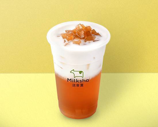 蜜Q大麥拿鐵 Honey Barley Tea Latte with Golden Cube Jelly