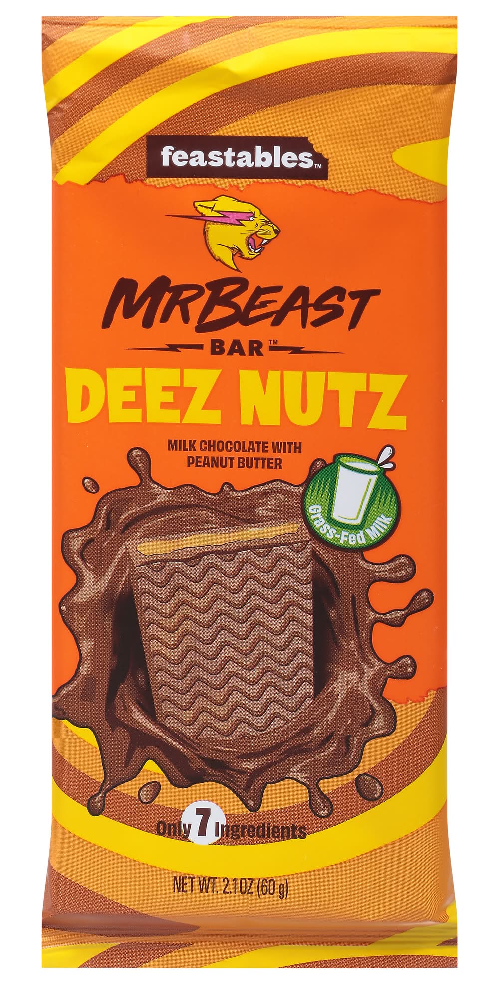 Feastables Mr Beast Chocolate Bar, Peanut Butter (2.1 oz)
