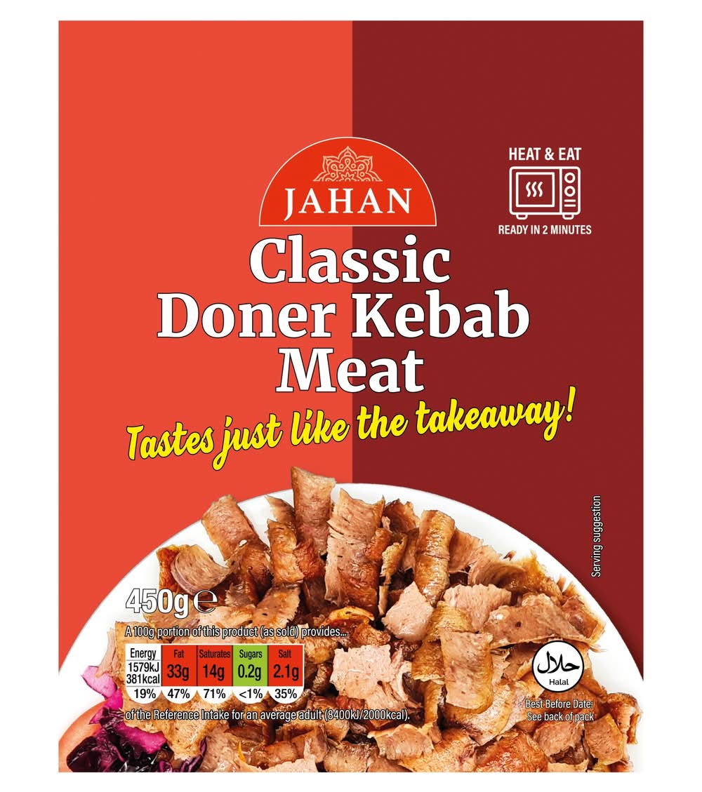 Jahan Classic Takeaway Cooked Sliced Doner Meat 450g