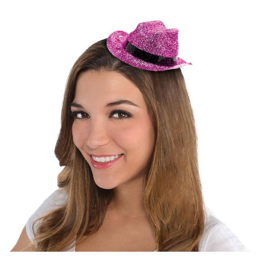 Pink Glitter Mini Cowboy Hat