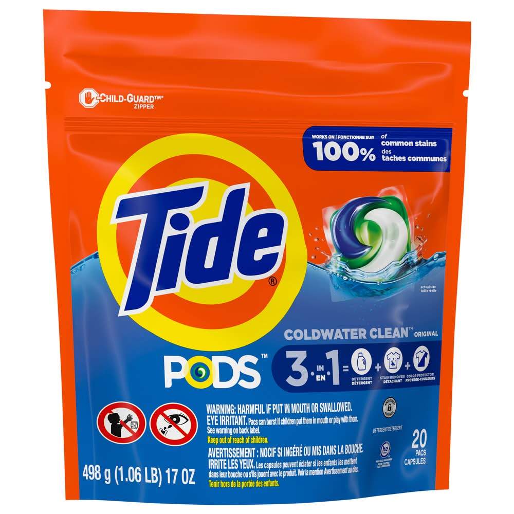 Tide Pods 3 in 1 Original Detergent Capsules (17 oz, 20 ct)