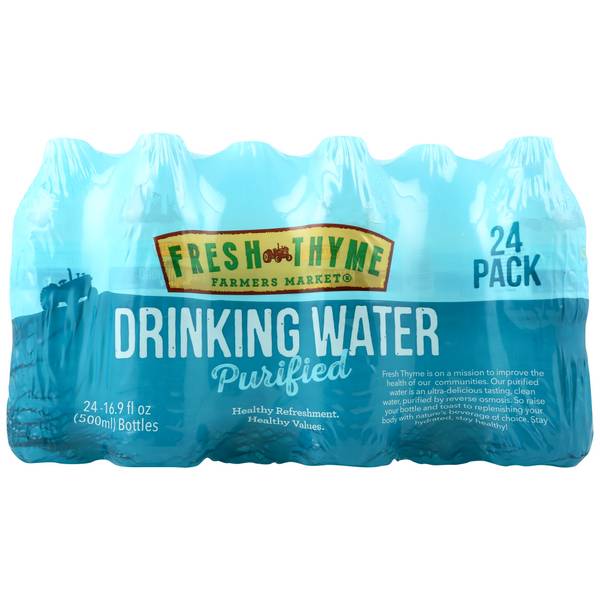 Fresh Thyme Purified Drinking Water (24 ct, 16.91 fl oz)