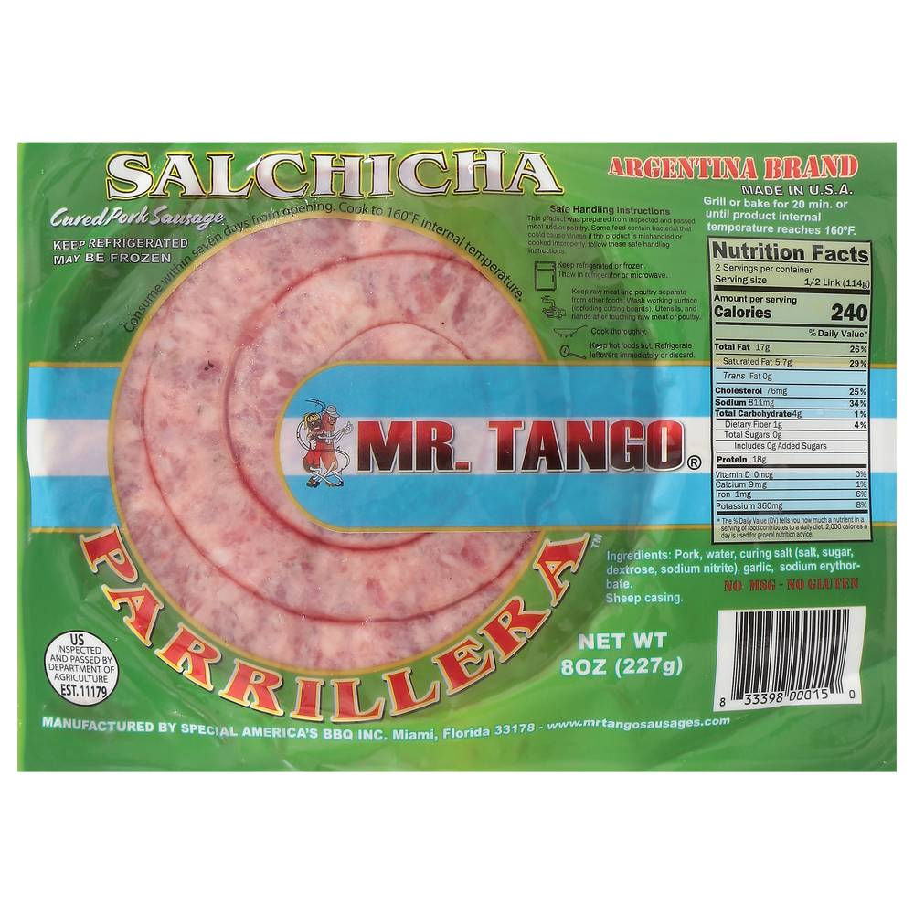 Mr. Tango Salchicha Argentinian Spiral Pork Sausage (8 oz)