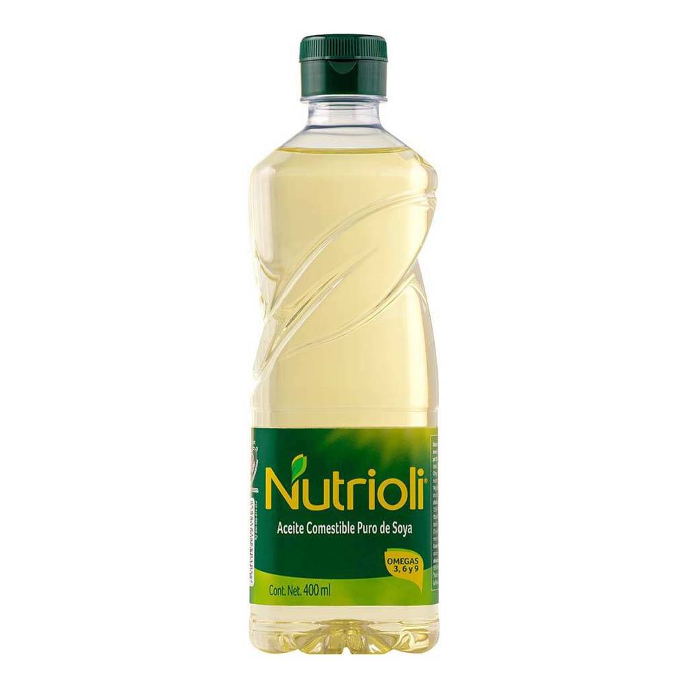 Nutrioli aceite comestible puro de soya (botella 400 ml)