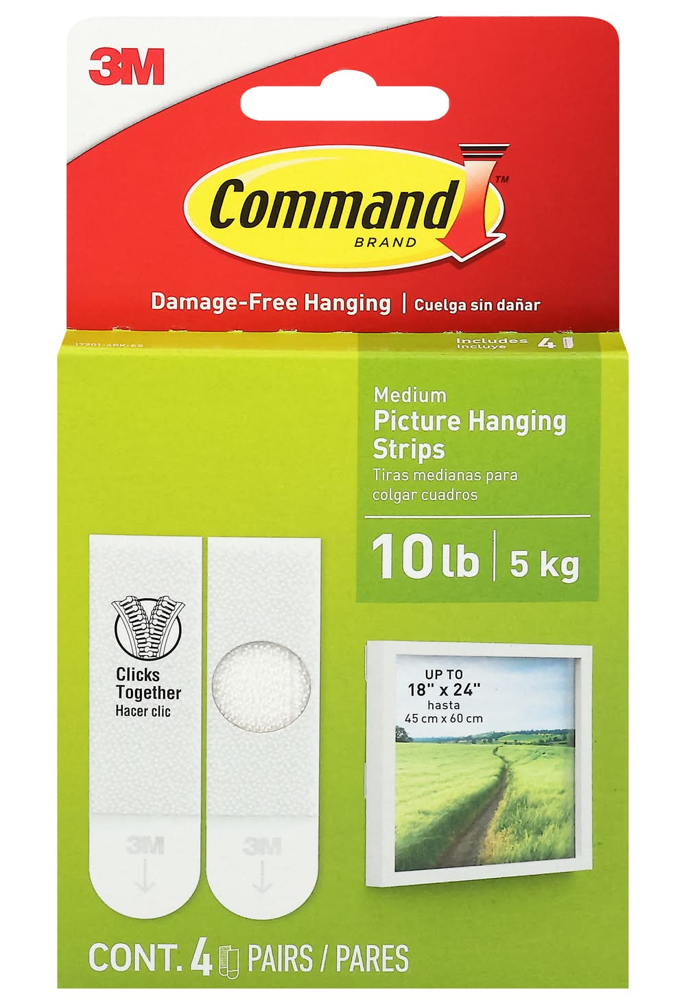 Command Medium Picture Hanging Strips, White (4 ct)