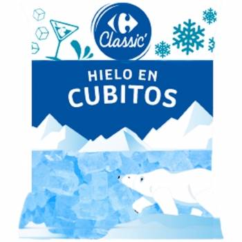 Hielo en cubitos Carrefour 2 kg.