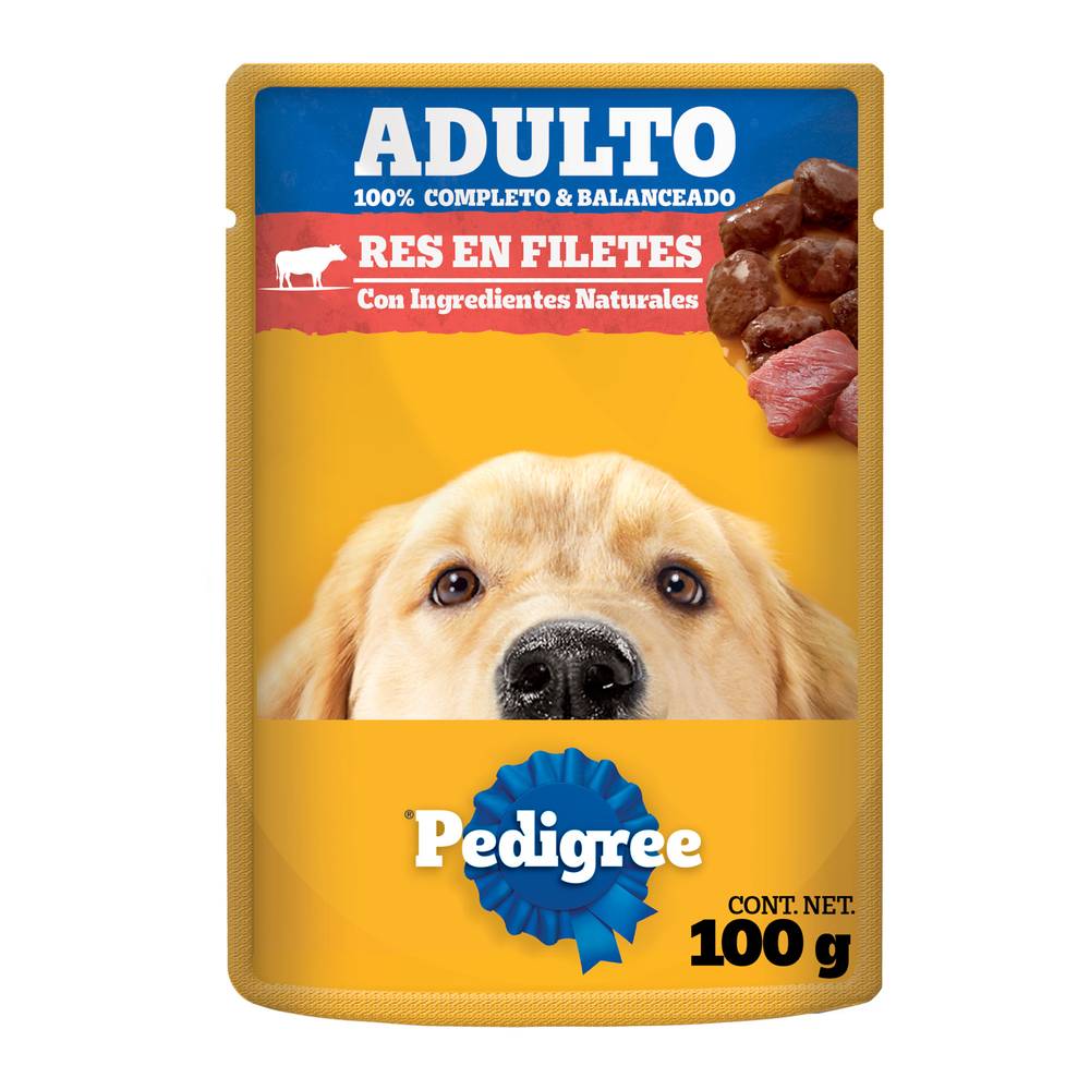 Pedigree · Alimento húmedo en filetes para perro, res, Adulto (100 g)