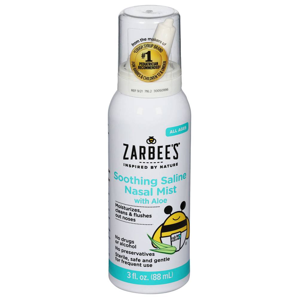 Zarbee's Soothing Saline Nasal Mist With Aloe (3 fl oz)