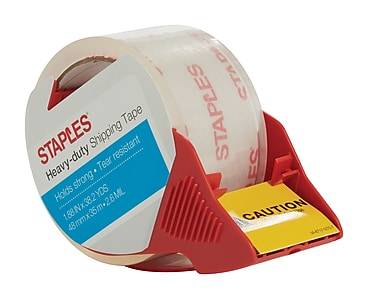 Staples® Heavy Duty Packing Tape with Dispenser, 1.88 x 38.2 yds., Clear (52194)