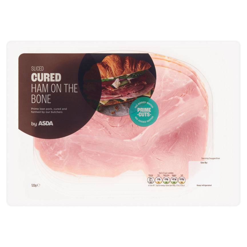 ASDA Sliced Cured Ham on the Bone (120g)