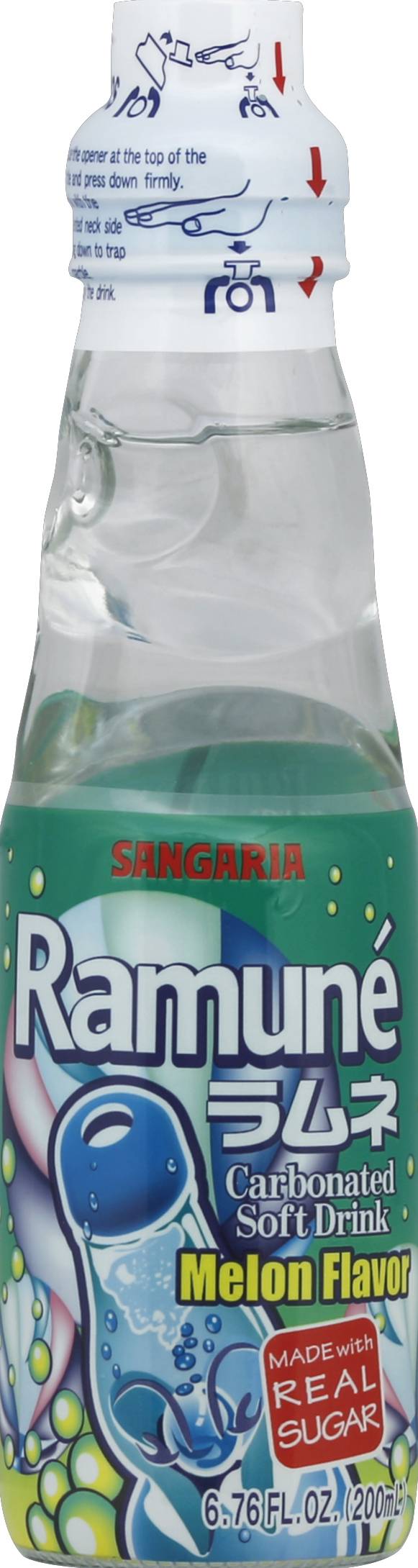 Sangaria Ramuné Melon Flavor Carbonated Soft Drink (6.76 fl oz)