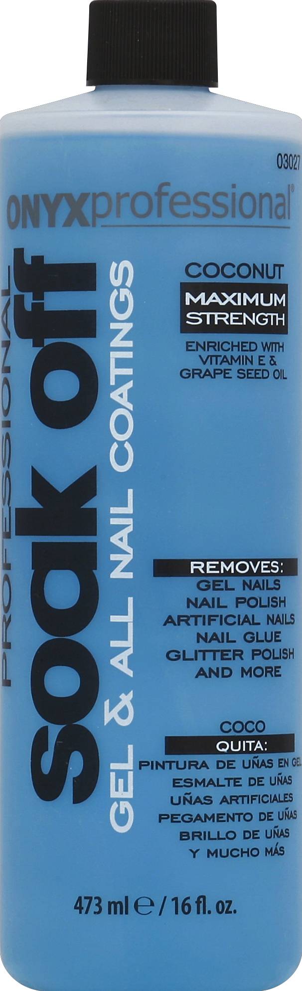Onyx Professional Nail Polish Remover, Coconut (16 fl oz)