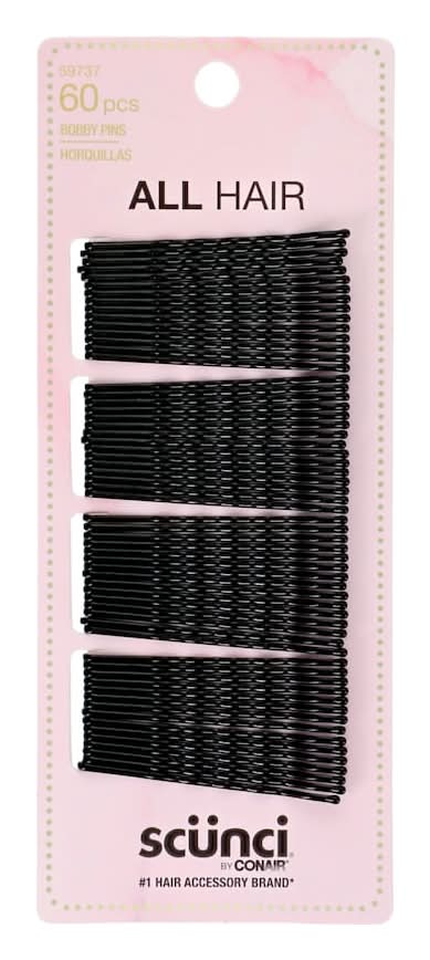 Scunci All Hair Bobby Pins, Black (60 ct)