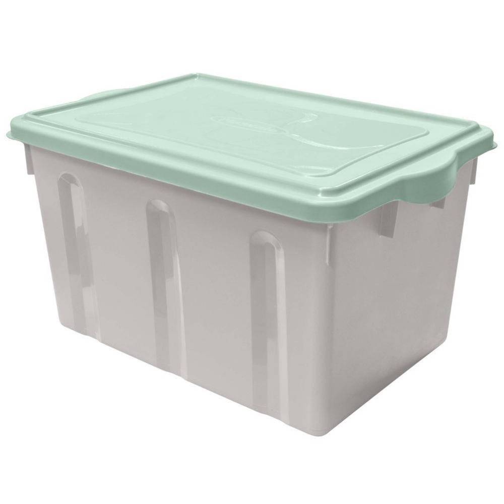 Plasvale caixa organizadora em plástico com tampa verde (38 l)