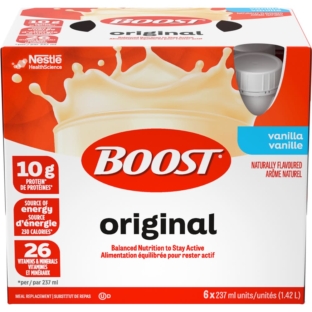 Boost Original Meal Replacement Drink, Vanilla (6 x 237 ml)