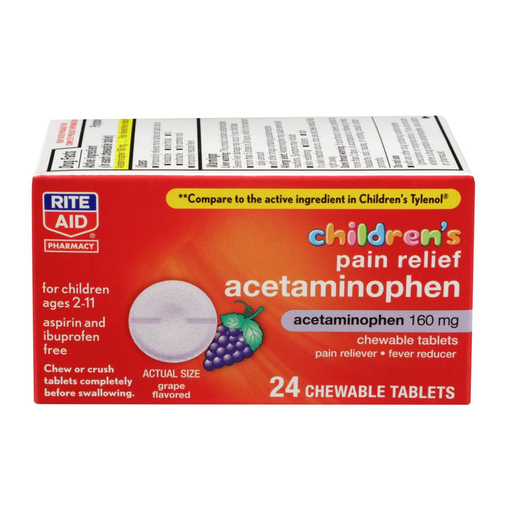 Rite Aid Pharmacy Children's Acetaminophen Chewable Tablets 160mg
