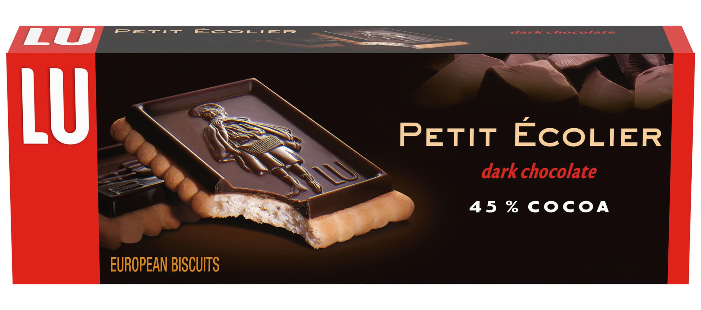 LU Petit Écolier 45% Cocoa Dark Chocolate European Biscuits (5.29 oz)