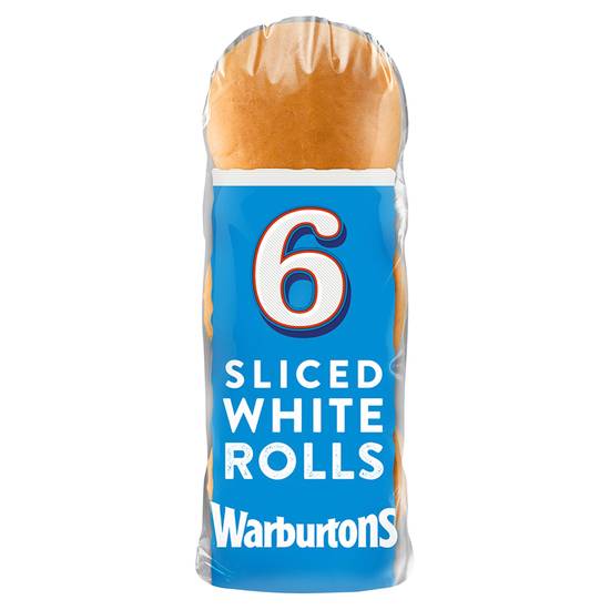 Warburtons 6 Soft Sliced White Rolls Bread
