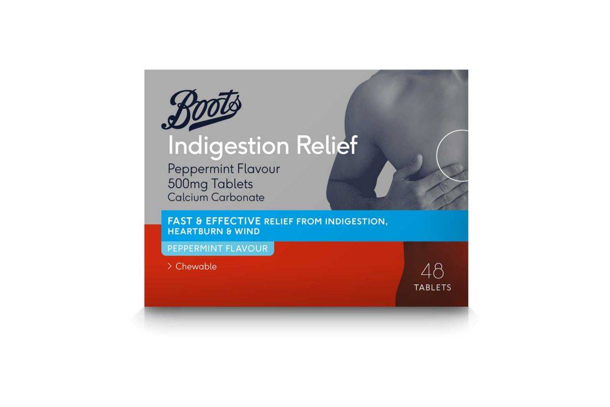 Boots Pharmaceuticals Indigestion Relief Tablets Peppermint Flavour - 48 tablets