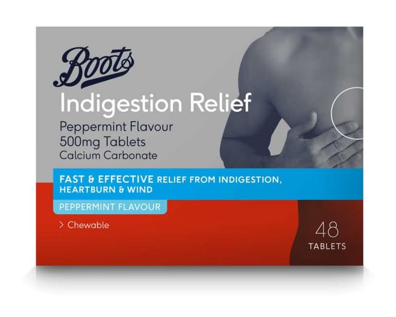 Boots Peppermint, Indigestion Relief 500 mg Tablets (48 pack)