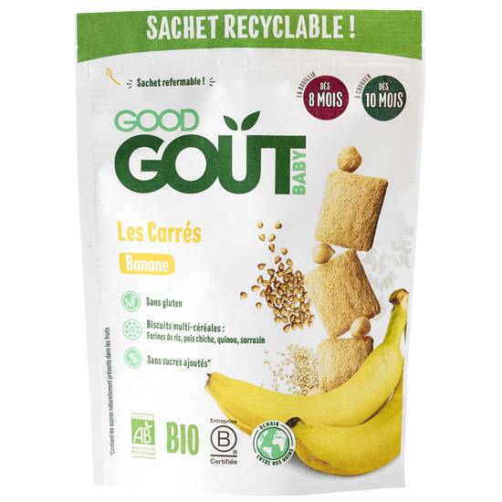 Good Goût - Biscuits bébé dès 8 mois à la banane sans sucres ajoutés