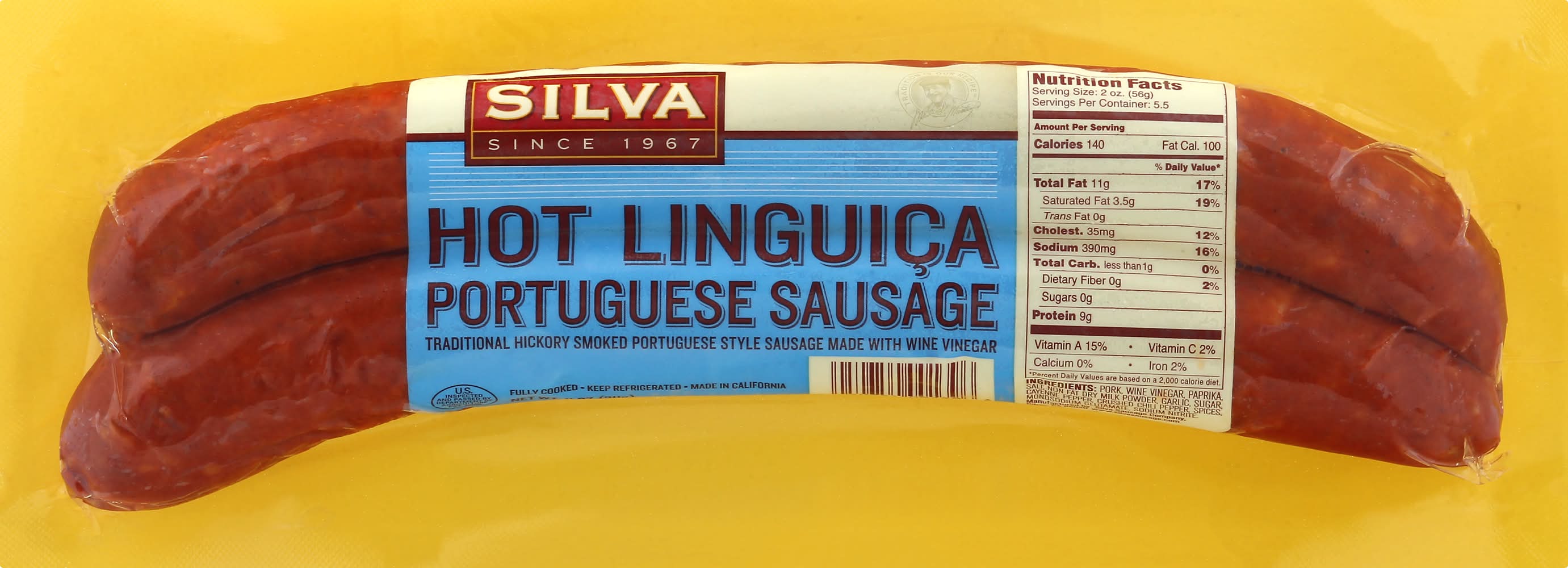 Silva Hot Linguica Portuguese Sausage (11 oz)