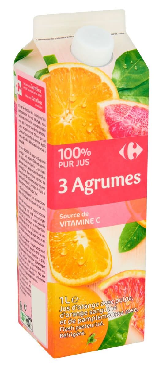 Carrefour 100% Pur Jus 3 Agrumes 1 L