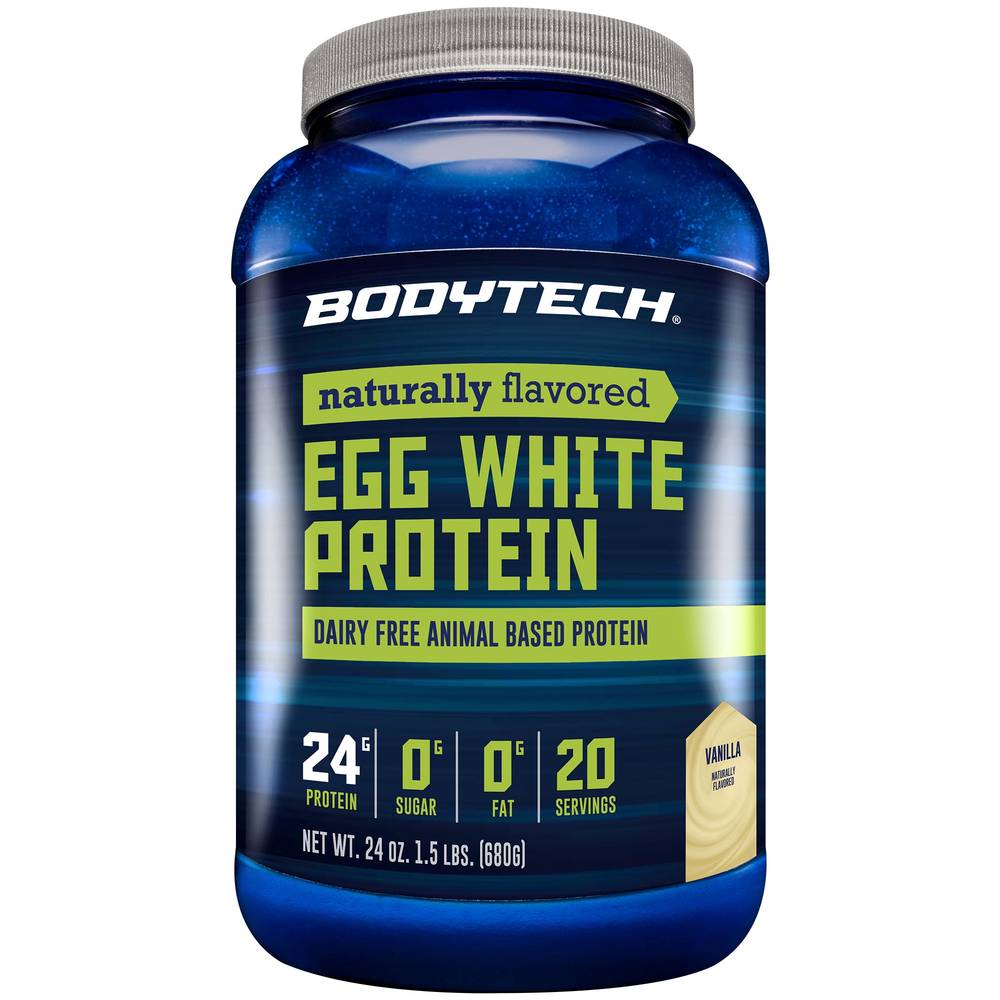 BodyTech Egg White Protein Powder, Vanilla (24 oz)