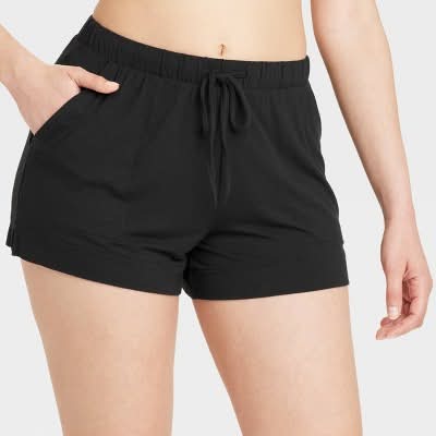 Auden Cloud Knit Pajama Shorts, Women, S, Black