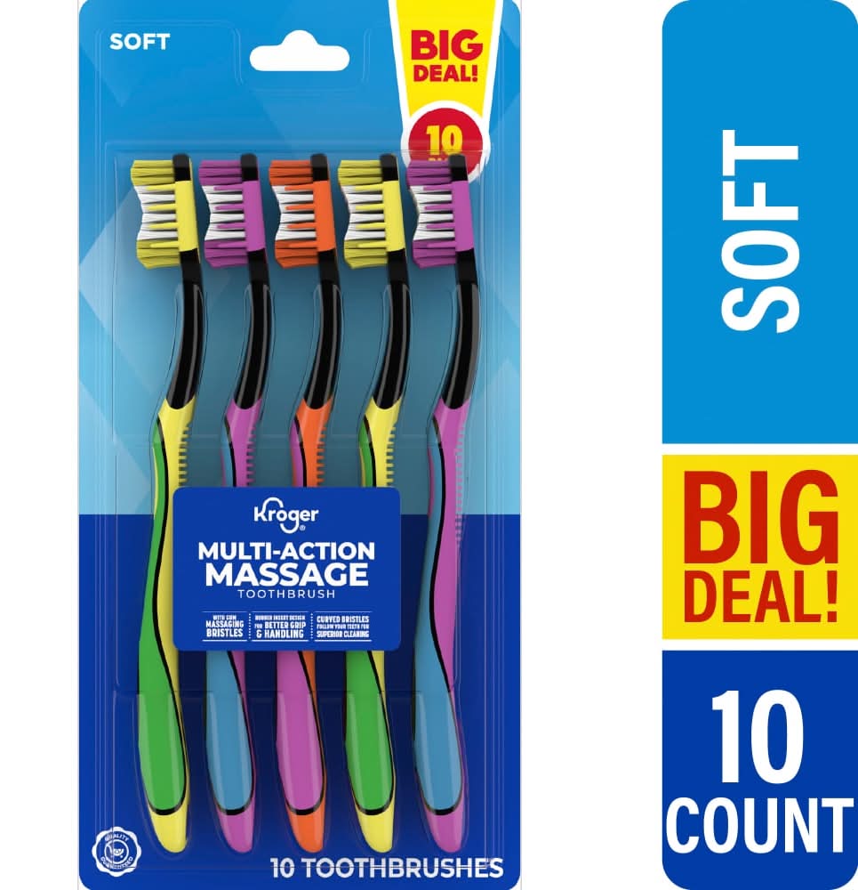 Kroger® Multi-Action Massage Toothbrush with Soft Bristles BIG DEAL!