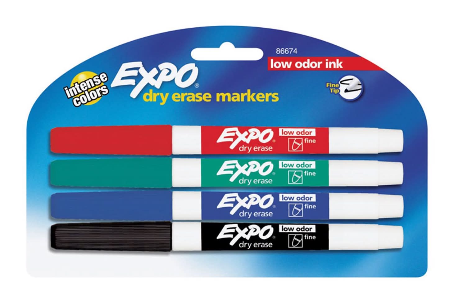 Expo Low Odor Assorted Color Dry Erase Markers 4 Pk