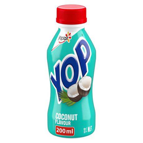 Yoplait yop by yoplait saveur de noix de coco 1 % m.g. - yop drinkable  yogurt coconut flavour 1% (200 ml), Delivery Near You