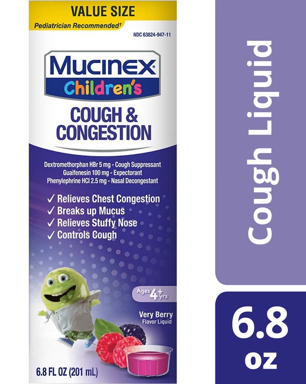 Mucinex Value Size Children's Very Berry Flavor Cough & Congestion (6.8 fl oz)