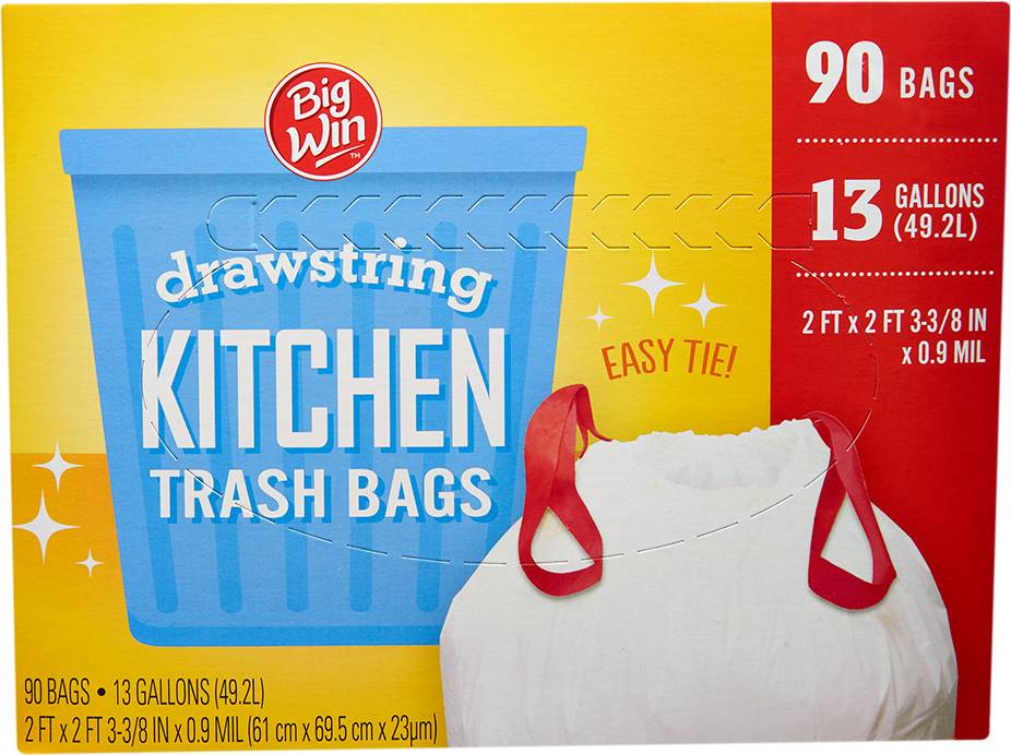 Big Win Drawstring Kitchen Trash Bags (90 ct)