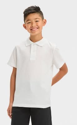 Boys' Short Sleeve Jersey Uniform Polo Shirt - Cat & Jack™ White M