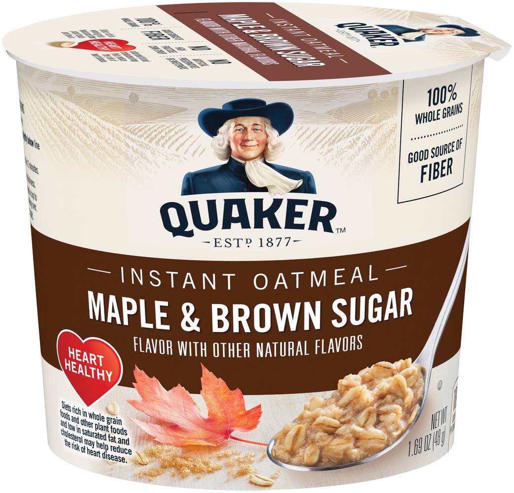 Quaker Instant Oatmeal Cups (maple-brown sugar)