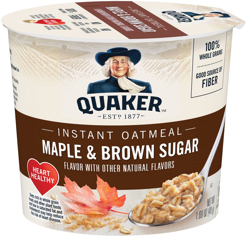 Quaker Instant Oatmeal Cups, Maple-Brown Sugar (1.69 oz)