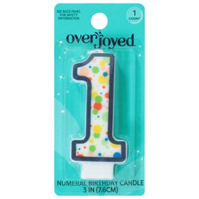 Overjoyed Candle Numeral 1 Eachch - Each