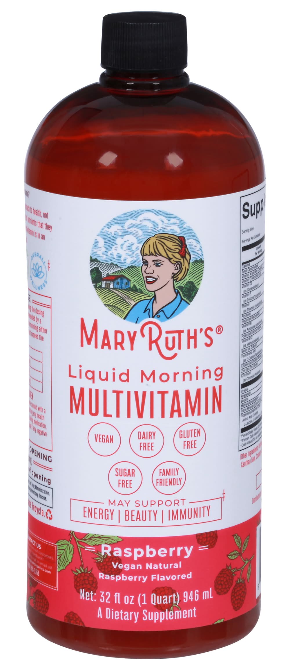 MaryRuth's Liquid Morning Multivitamin, Raspberry (32 fl oz)