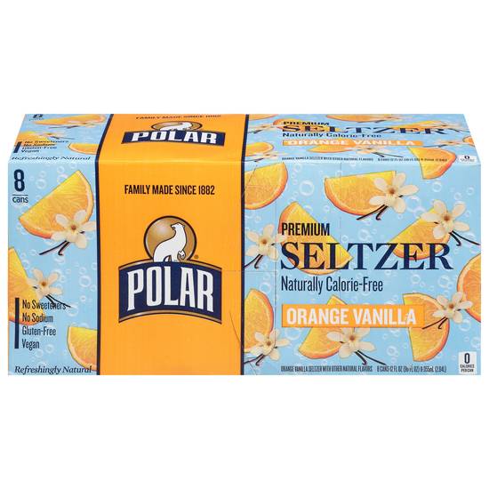 Polar Premium Orange Vanilla Seltzer (8 ct, 12 fl oz)