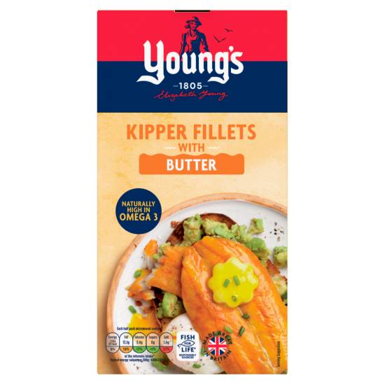 Youngs Richly Smoked Kipper Fillets in Butter 170g