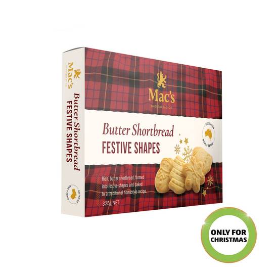Macs Butter Shortbread Festive Shapes 300g