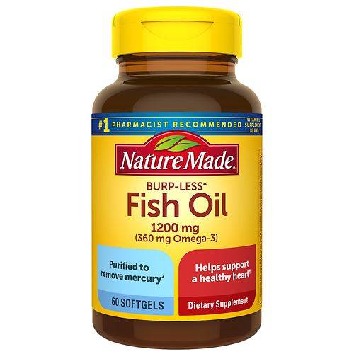 Nature Made Burp Less Fish Oil 1200 mg Softgels - 60.0 ea