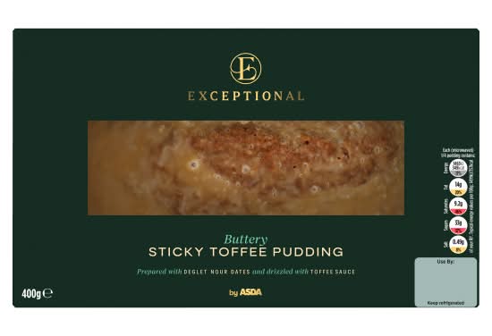 ASDA Toffee, Exceptional Buttery Sticky Pudding (400g)