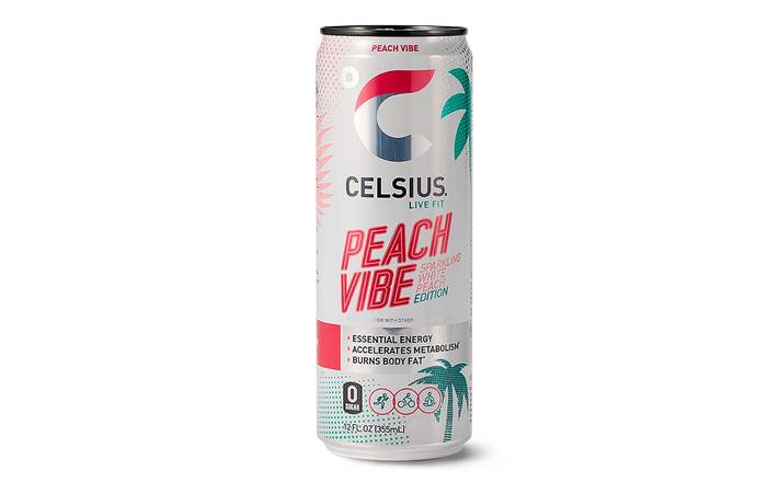 Celsius Peach Vibe, 12 oz