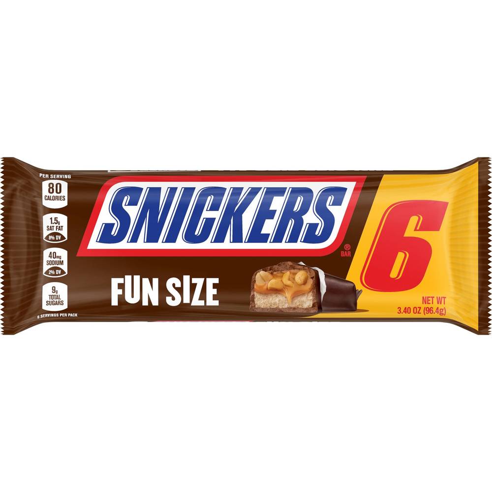Snickers Milk Chocolate Candy Bars Fun Size, 3.4 Oz