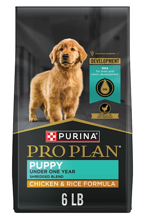 Purina Pro Plan High Protein Shredded Blend Chicken & Rice Formula Puppy Food, 6 lbs.