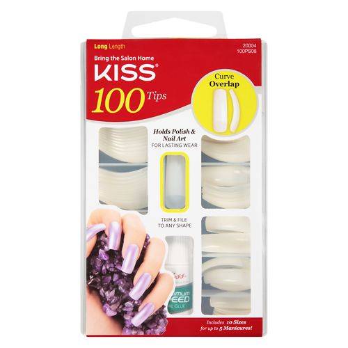 Kiss 100 Tips Long Length, Curve Overlap - 1.0 set